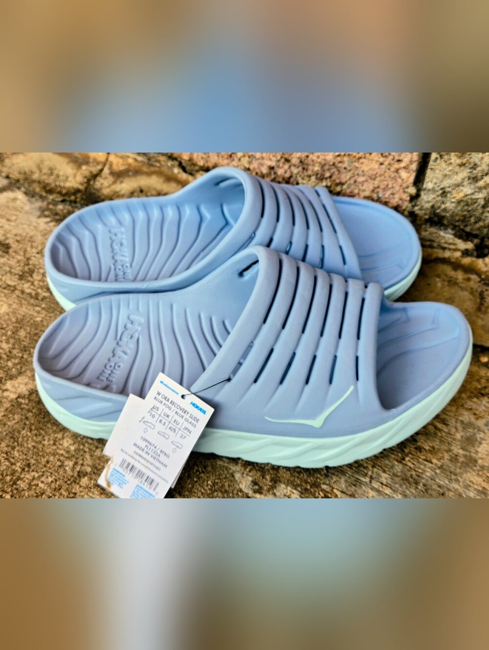 Hoka One One Light Blue Slide Sandals - Picture 2 of 3